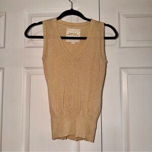Costa Blanca gold metallic knit sleeveless top
